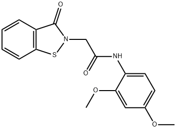 N-(2,4-dimethoxyphenyl)-2-(3-oxo-1,2-benzothiazol-2(3H)-yl)acetamide 结构式