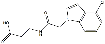 N-[(4-chloro-1H-indol-1-yl)acetyl]-beta-alanine 结构式