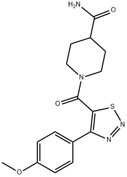 1-{[4-(4-methoxyphenyl)-1,2,3-thiadiazol-5-yl]carbonyl}piperidine-4-carboxamide 结构式