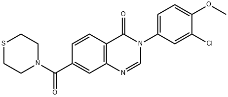 3-(3-chloro-4-methoxyphenyl)-7-(thiomorpholin-4-ylcarbonyl)quinazolin-4(3H)-one 结构式