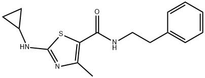 2-(cyclopropylamino)-4-methyl-N-(2-phenylethyl)-1,3-thiazole-5-carboxamide 结构式