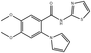 4,5-dimethoxy-2-(1H-pyrrol-1-yl)-N-(1,3-thiazol-2-yl)benzamide 结构式