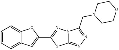 6-(1-benzofuran-2-yl)-3-(morpholin-4-ylmethyl)[1,2,4]triazolo[3,4-b][1,3,4]thiadiazole 结构式