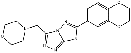 6-(2,3-dihydro-1,4-benzodioxin-6-yl)-3-(4-morpholinylmethyl)[1,2,4]triazolo[3,4-b][1,3,4]thiadiazole 结构式