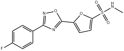 5-[3-(4-fluorophenyl)-1,2,4-oxadiazol-5-yl]-N-methylfuran-2-sulfonamide 结构式