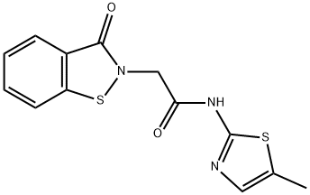 N-(5-methyl-1,3-thiazol-2-yl)-2-(3-oxo-1,2-benzothiazol-2(3H)-yl)acetamide 结构式