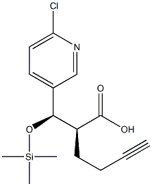 (R)-2-((S)-(6-chloropyridin-3-yl)((trimethylsilyl)oxy)methyl)hex-5-ynoic acid 结构式