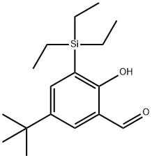 5-(1,1-dimethylethyl)-2-hydroxy-
3-(triethylsilyl)-Benzaldehyde 结构式