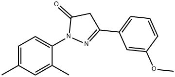 1-(2,4-二甲基苯基)-3-(3-甲氧基苯基)-1H-吡唑-5(4H)-酮 结构式