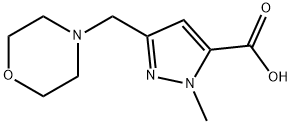 1-methyl-3-(4-morpholinylmethyl)-1H-pyrazole-5-carboxylic acid 结构式