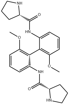 (2S,2'S)-N,N'-[(1R)-6,6'-二甲氧基[1,1'-联苯]-2,2'-二基]双-2-吡咯烷甲酰胺 结构式