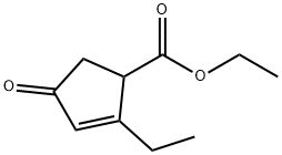 2-乙基-4-氧代环戊-2-烯-1-甲酸乙酯 结构式