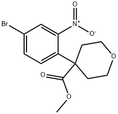 methyl 4-(4-bromo-2-nitrophenyl)tetrahydro-2H-pyran-4-carboxylate 结构式