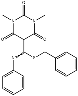 (Z)-benzyl 6-hydroxy-1,3-dimethyl-2,4-dioxo-N-phenyl-1,2,3,4-tetrahydropyrimidine-5-carbimidothioate 结构式