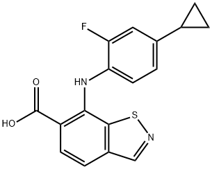 7-((4-Cyclopropyl-2-fluorophenyl)amino)benzo[d]isothiazole-6-carboxylic acid 结构式
