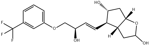 (3AR,4R,5R,6AS)-六氢-5-羟基-4-[(1E,3R)-3-羟基-4-(3-三氟甲基)苯氧基-1-丁烯基]-2H-环戊并[B]呋喃-2,5-二醇 结构式