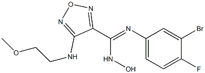 1,2,5-Oxadiazole-3-carboximidamide,N'-(3-bromo-4-fluorophenyl)-N-hydroxy-4-[(2-methoxyethyl)amino]- 结构式