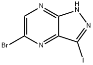 5-溴-3-碘-1H-吡唑并[3,4-B]吡嗪 结构式