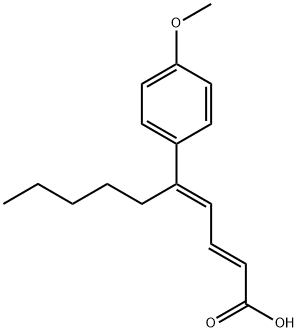 (2E,4E)-5-(4-甲氧苯基)癸碳-2,4-二烯酸 结构式