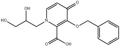 3-BENZYLOXY-1-(2,3-DIHYDROXY-PROPYL)-4-OXO-1,4-DIHYDRO-PYRIDINE-2-CARBOXYLIC ACID 结构式