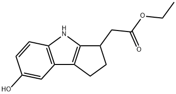 乙基 2-(7-羟基-1,2,3,4-四氢环戊二烯并[B]吲哚-3-基)醋酸盐 结构式