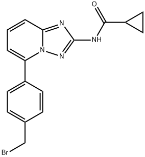 N-[5(4-溴甲基苯基)-[1,2,4]三氮唑并[1,5-A]吡啶-2-基)环并甲酰胺 结构式