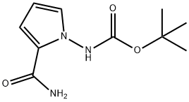 （2-氨基甲酰基-1H-吡咯-1-基）氨基甲酸叔丁酯 结构式