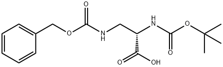 3-(((苄氧基)羰基)氨基)-2-((叔丁氧基羰基)氨基)丙酸 结构式