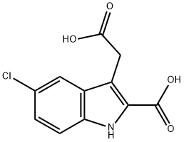 3-(羧甲基)-5-氯-1H-2-吲哚甲酸 结构式