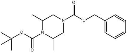 1-BOC-4-CBZ-2,6-二甲基哌嗪 结构式