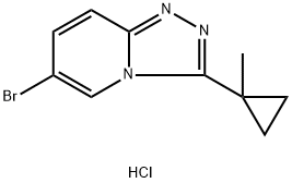 6-Bromo-3-(1-methylcyclopropyl)-[1,2,4]triazolo[4,3-a]pyridine hydrochloride 结构式