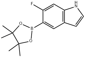 6-氟-5-(4,4,5,5-四甲基-1,3,2-二噁硼戊环-2-基)-1H-吲哚 结构式