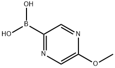 (5-甲氧基吡嗪-2-基)硼酸 结构式