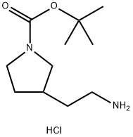 tert-Butyl 3-(2-aminoethyl)pyrrolidine-1-carboxylate hydrochloride 结构式