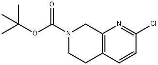 tert-butyl 2-chloro-5,6-dihydro-1,7-naphthyridine-7(8H)-carboxylate 结构式