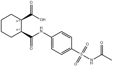 (1R,2S)-2-{[4-(acetylsulfamoyl)phenyl]carbamoyl}cyclohexanecarboxylic acid 结构式