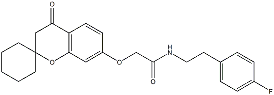 N-[2-(4-fluorophenyl)ethyl]-2-[(4-oxo-3,4-dihydrospiro[chromene-2,1'-cyclohexan]-7-yl)oxy]acetamide 结构式