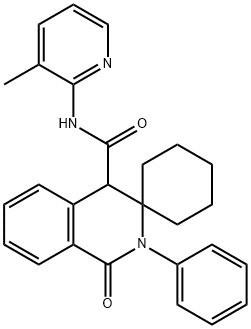 N-(3-methylpyridin-2-yl)-1'-oxo-2'-phenyl-1',4'-dihydro-2'H-spiro[cyclohexane-1,3'-isoquinoline]-4'-carboxamide 结构式