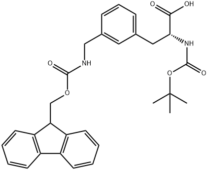 Boc-3-(Fmoc-aminomethyl)-D-phenylalanine 结构式