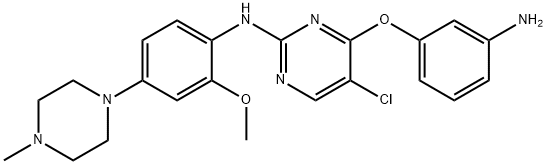 4-(3-氨基苯氧基)-5-氯-N-(2-甲氧基-4-(4-甲基哌嗪-1-基)苯基)嘧啶-2-胺 结构式