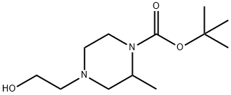 4-(2-羟乙基)-2-甲基哌嗪-1-羧酸叔丁酯 结构式