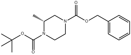 (R)-4-benzyl 1-tert-butyl 2-methylpiperazine-1,4-dicarboxylate 结构式