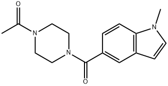 1-{4-[(1-methyl-1H-indol-5-yl)carbonyl]piperazin-1-yl}ethanone 结构式