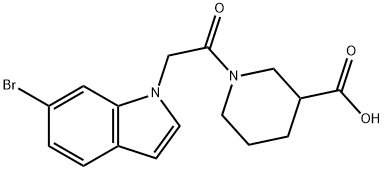 1-[(6-bromo-1H-indol-1-yl)acetyl]piperidine-3-carboxylic acid 结构式