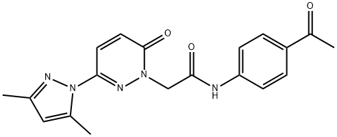 N-(4-acetylphenyl)-2-[3-(3,5-dimethyl-1H-pyrazol-1-yl)-6-oxopyridazin-1(6H)-yl]acetamide 结构式