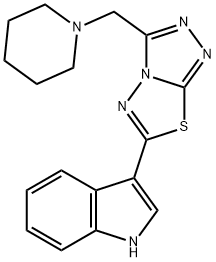 3-[3-(1-piperidinylmethyl)[1,2,4]triazolo[3,4-b][1,3,4]thiadiazol-6-yl]-1H-indole 结构式