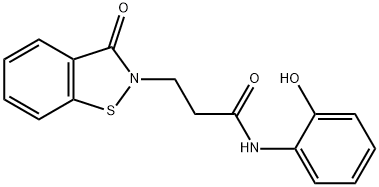 N-(2-hydroxyphenyl)-3-(3-oxo-1,2-benzothiazol-2(3H)-yl)propanamide 结构式