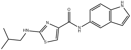 N-(1H-indol-5-yl)-2-[(2-methylpropyl)amino]-1,3-thiazole-4-carboxamide 结构式