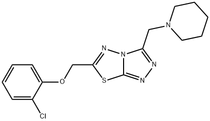 6-[(2-chlorophenoxy)methyl]-3-(piperidin-1-ylmethyl)[1,2,4]triazolo[3,4-b][1,3,4]thiadiazole 结构式