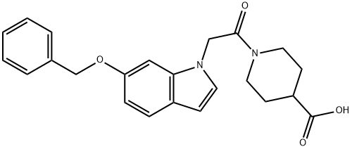 1-{[6-(benzyloxy)-1H-indol-1-yl]acetyl}piperidine-4-carboxylic acid 结构式